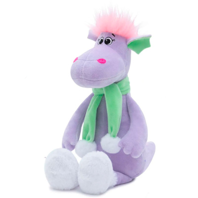 Мягкая игрушка Символ года 2024 Дракон Лола в шарфе с помпоном Kult of toys  1